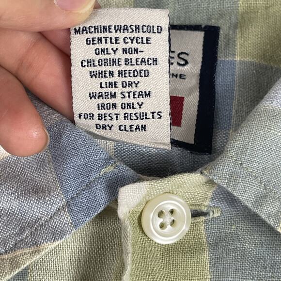 Britches of Georgetowne Linen Blend Shirt Mens XXL Plaid Button Up Short Sleeve - Picture 5 of 13